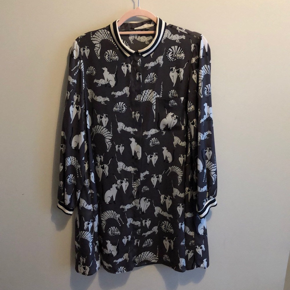 ZARA cat print dress size L